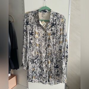 Haute Hippie Silk Abstract Print Shirt Dress